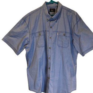 G.H. Bass Men's XXL Blue Short Sleeve Button Down Chambray Shirt